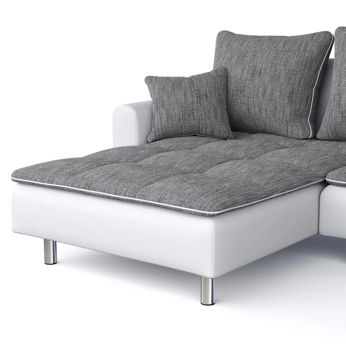 Ecksofa VEGAS grau/weiss