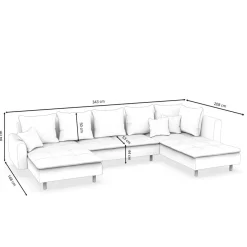 Ecksofa VEGAS grau/weiss