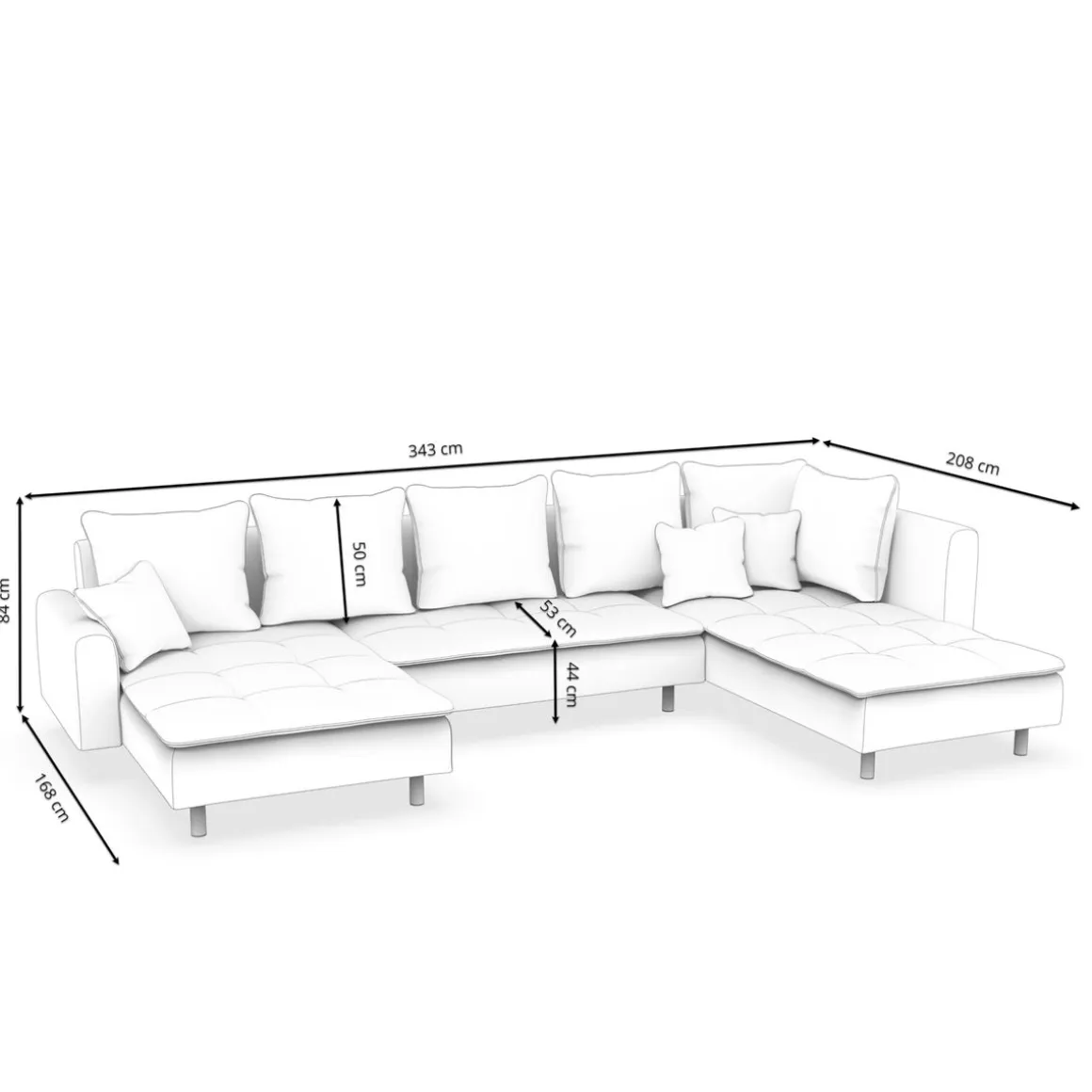 Ecksofa VEGAS grau/weiss