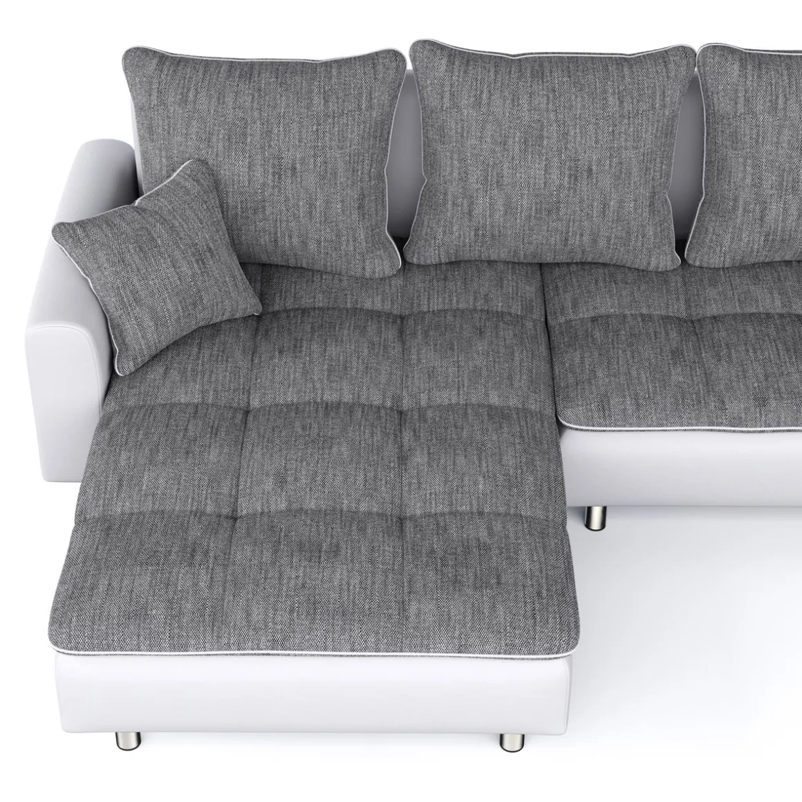 Ecksofa VEGAS grau/weiss
