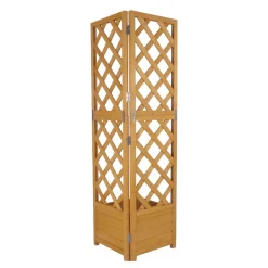 Eckspalier mit Blumenkasten 40 x 40 x 150 cm natur