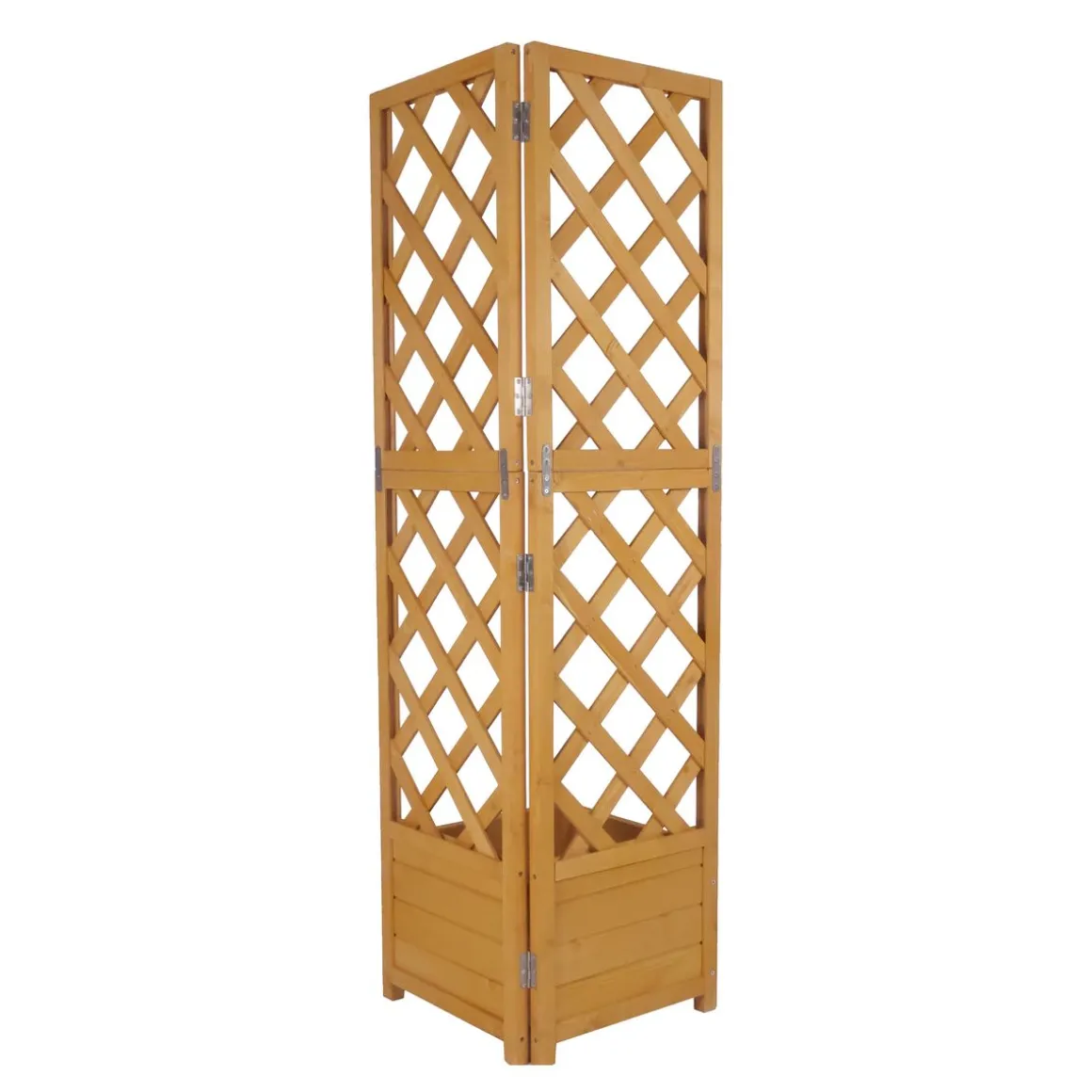 Eckspalier mit Blumenkasten 40 x 40 x 150 cm natur