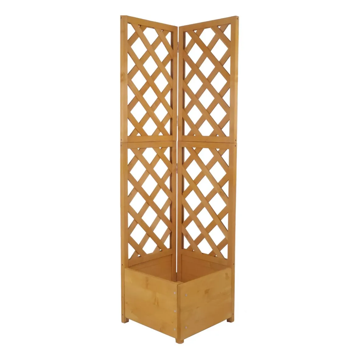 Eckspalier mit Blumenkasten 40 x 40 x 150 cm natur
