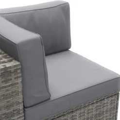 Eckteil Rattanlounge KRETA grau/anthrazit