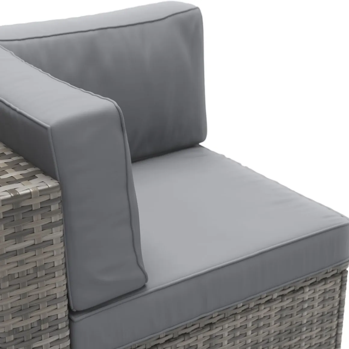 Eckteil Rattanlounge KRETA grau/anthrazit