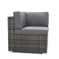 Eckteil Rattanlounge KRETA grau/anthrazit