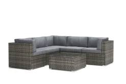 Eckteil Rattanlounge KRETA grau/anthrazit