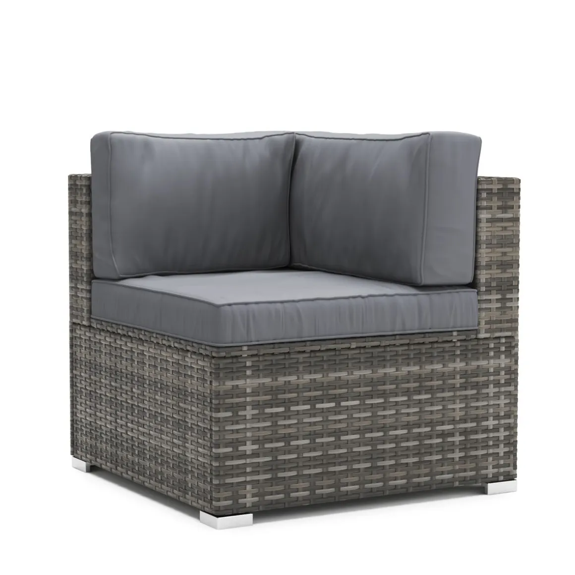 Eckteil Rattanlounge KRETA grau/anthrazit