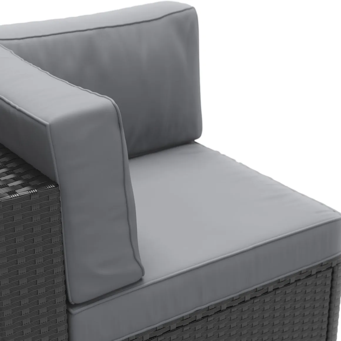 Eckteil Rattanlounge KRETA schwarz/anthrazit