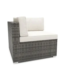 Eckteil Rattanlounge LINDOS grau/weiss