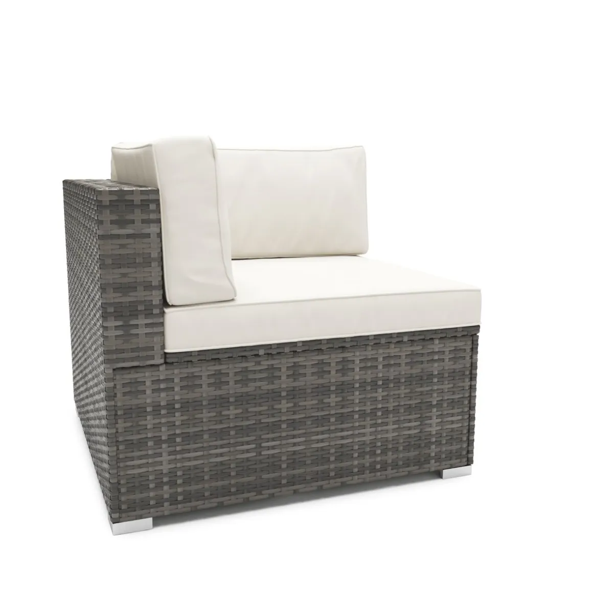 Eckteil Rattanlounge LINDOS grau/weiss