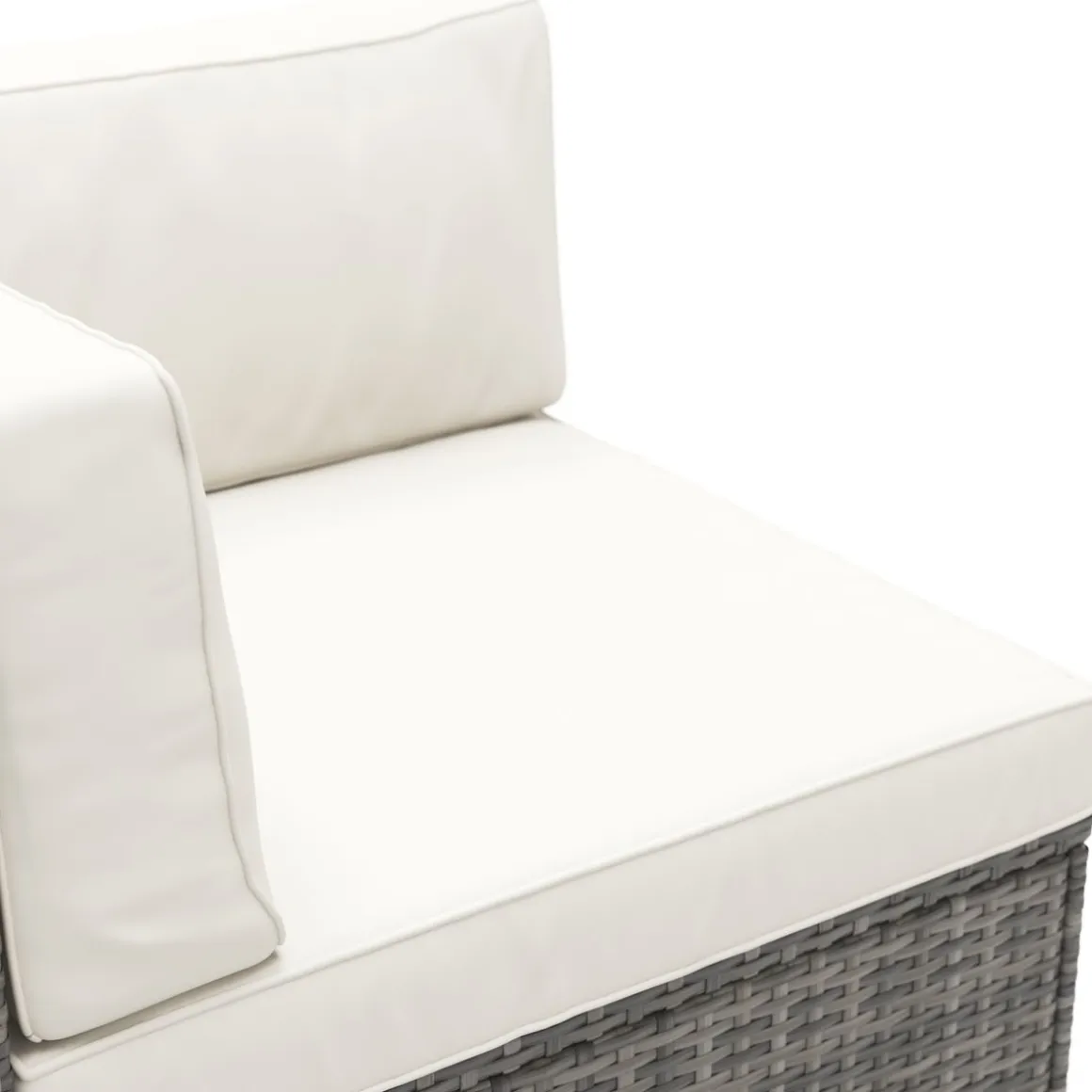 Eckteil Rattanlounge LINDOS grau/weiss