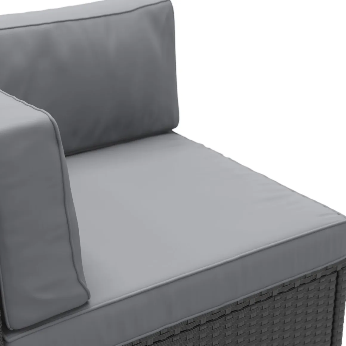 Eckteil Rattanlounge LINDOS schwarz/anthrazit