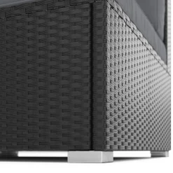 Eckteil Rattanlounge LINDOS schwarz/anthrazit