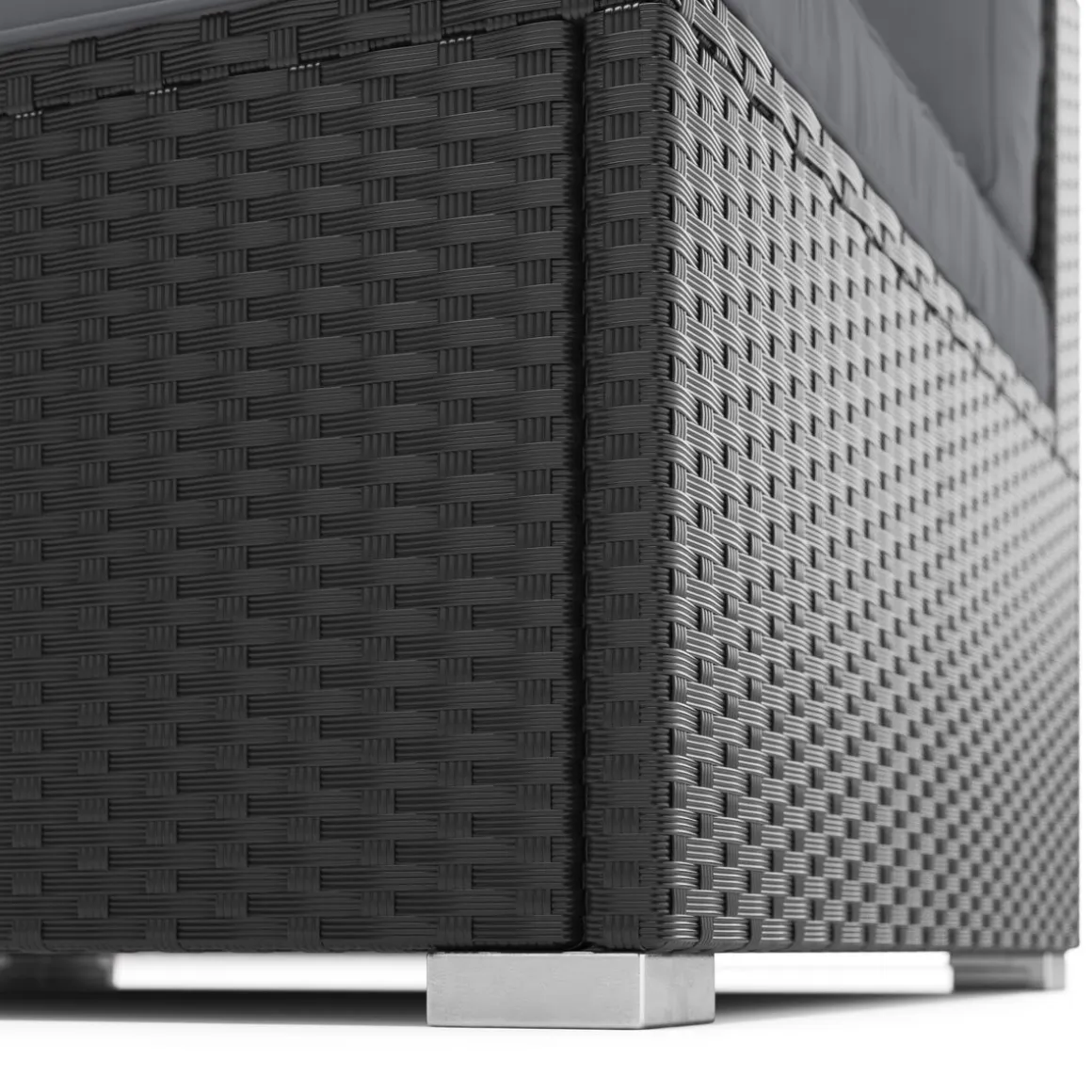 Eckteil Rattanlounge LINDOS schwarz/anthrazit