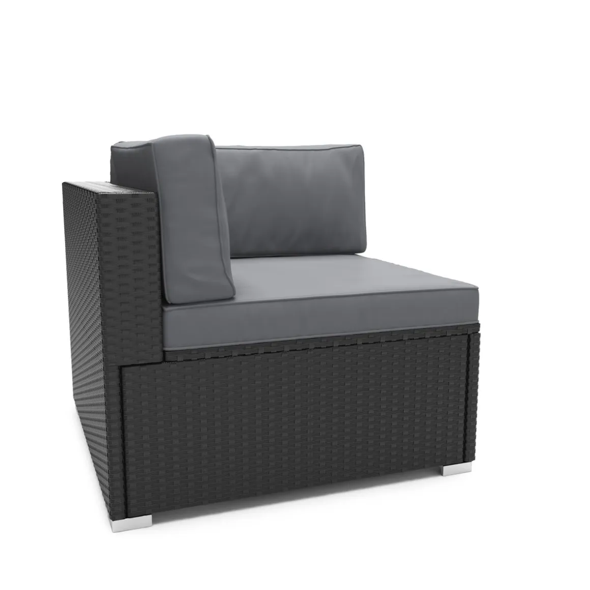 Eckteil Rattanlounge LINDOS schwarz/anthrazit