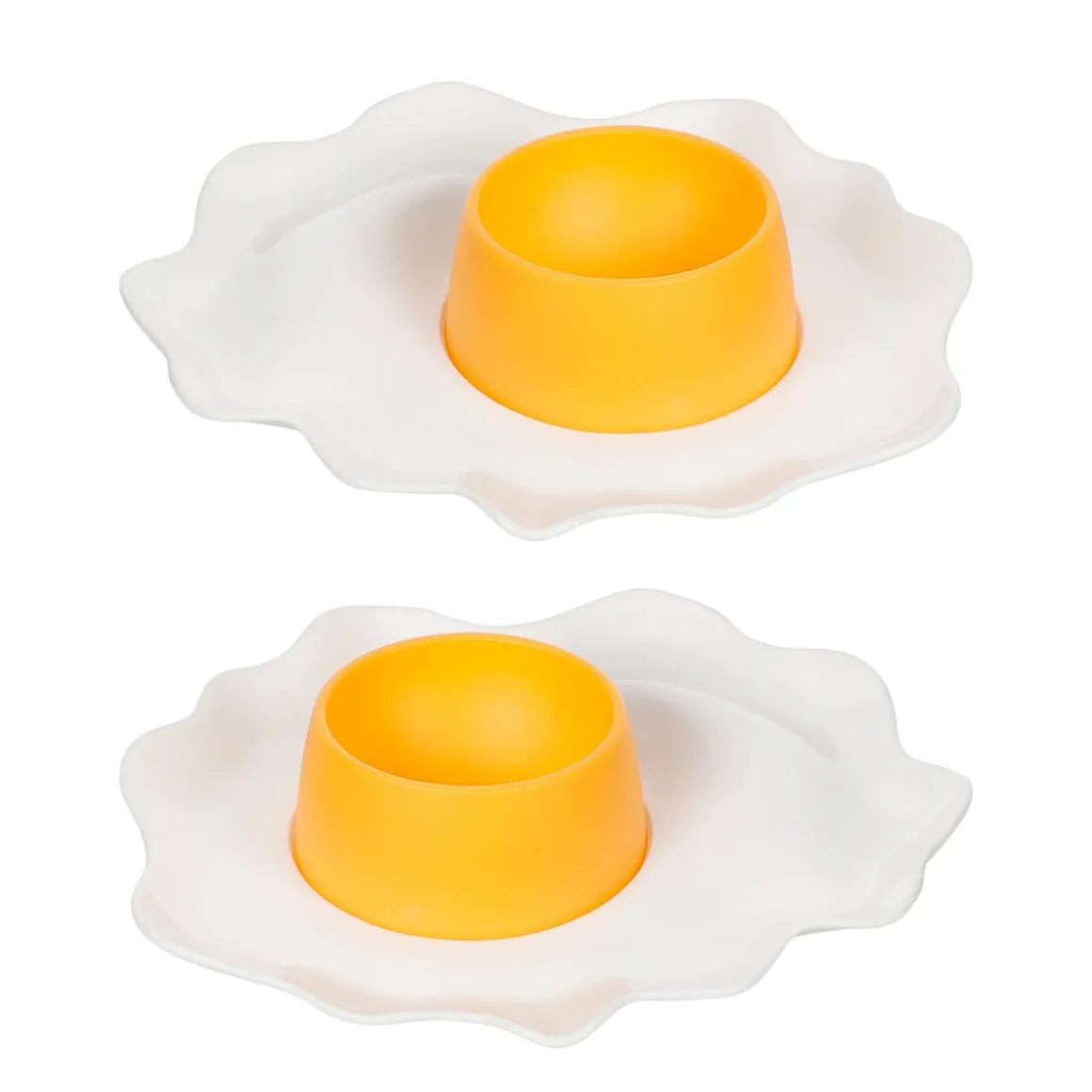 Eierbecher Ostern 2er Set weiss/gelb
