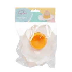 Eierbecher Ostern 2er Set weiss/gelb