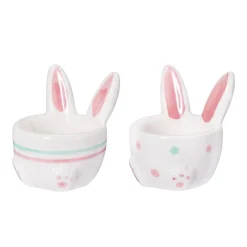 Eierbecher Ostern Keramik weiss/bunt