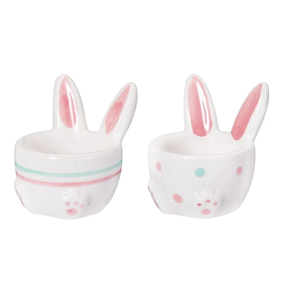 Eierbecher Ostern Keramik weiss/bunt