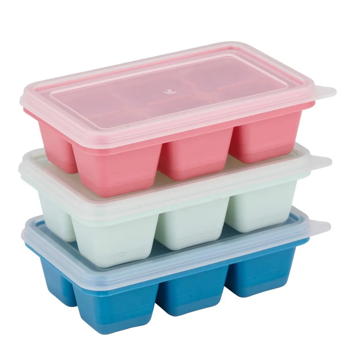 Eiswürfelform Set mit Deckel 3-teilig