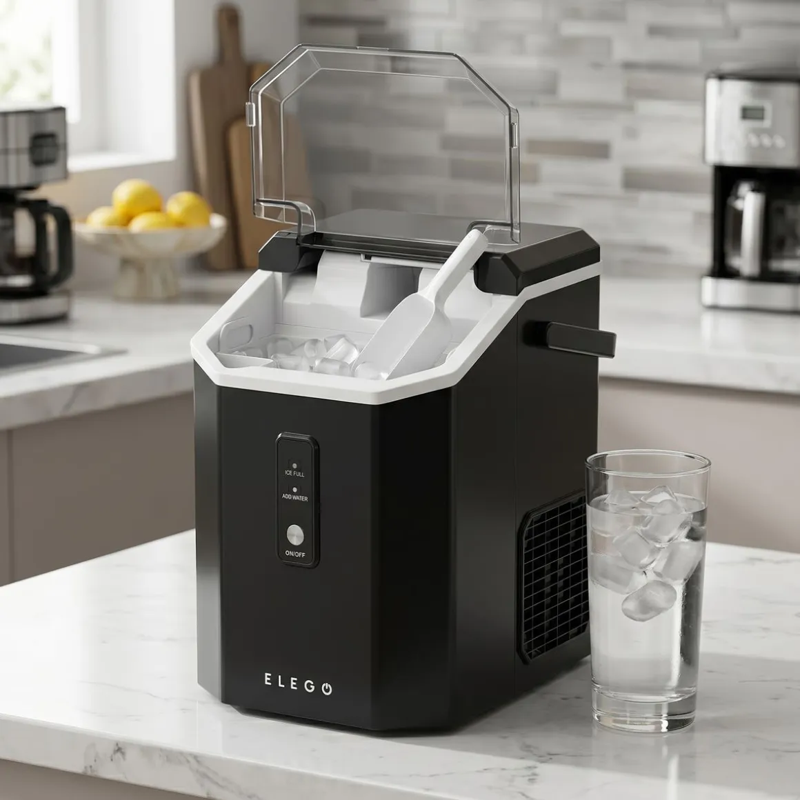 Eiswürfelmaschine ROSFO schwarz 1.1L - 15 kg / 24 h