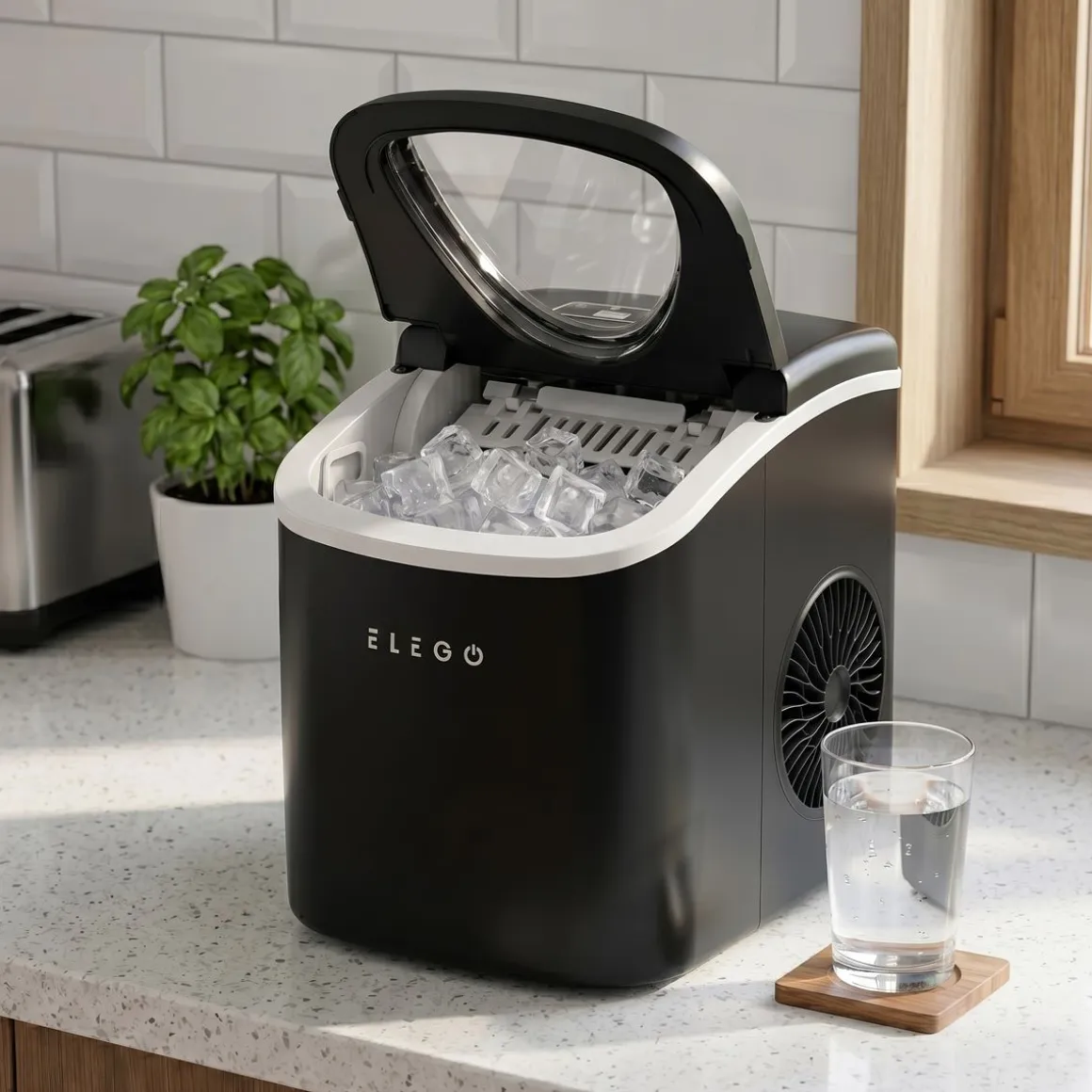 Eiswürfelmaschine schwarz 1.2L - 12 kg / 24 h