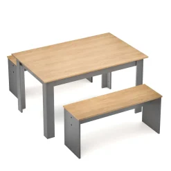 Essgruppe BRENO 3-teilig anthrazit/braun