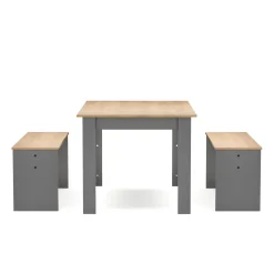 Essgruppe BRENO 3-teilig anthrazit/braun