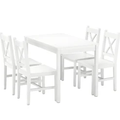 Essgruppe Holz LINDSAY 5-teilig weiss