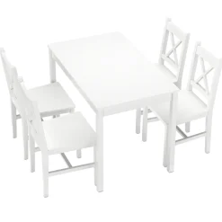 Essgruppe Holz LINDSAY 5-teilig weiss