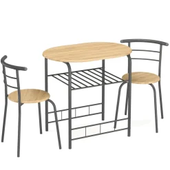 Essgruppe KNOX 80 x 53 cm 3-teilig braun/anthrazit