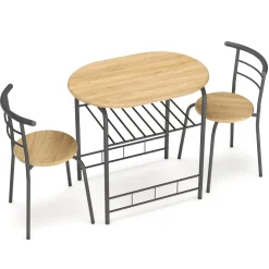 Essgruppe KNOX 80 x 53 cm 3-teilig braun/anthrazit