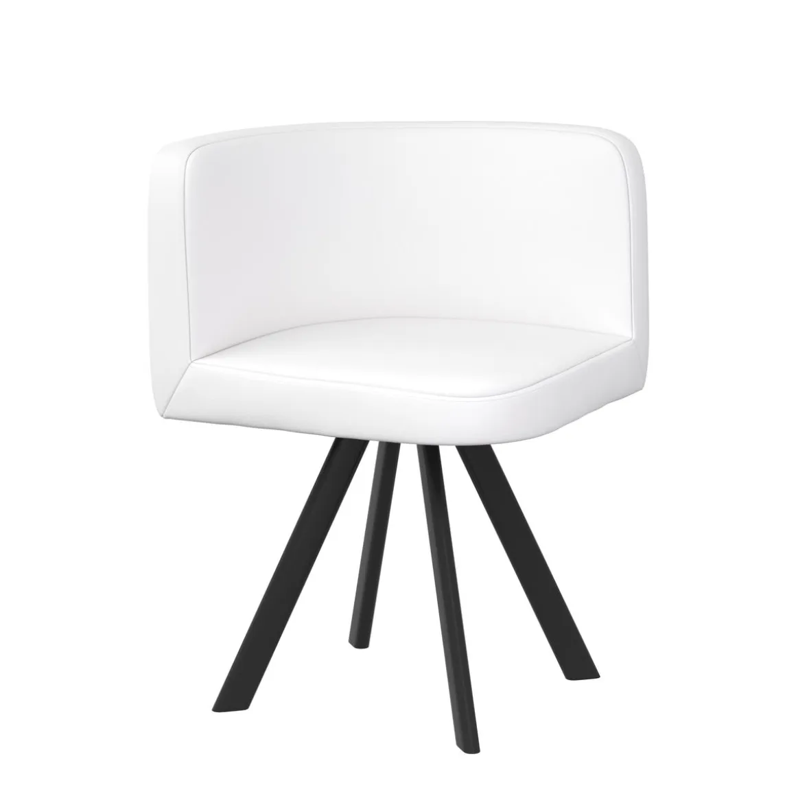 Essgruppe Leder GRENAR 5-teilig rund weiss/schwarz
