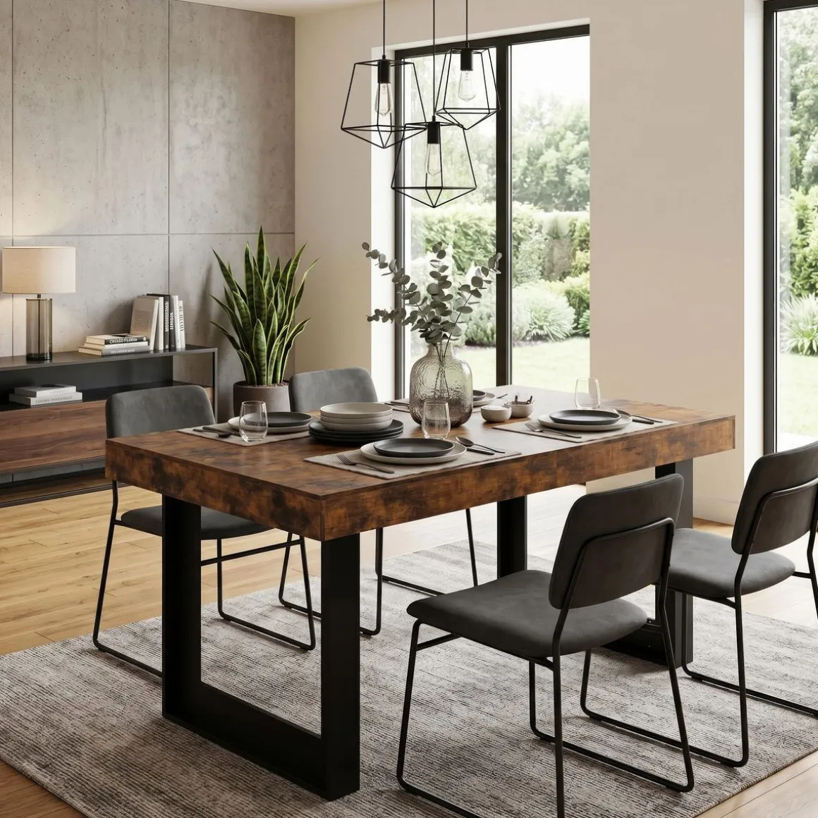 Esstisch ausziehbar CHELSEA 160/200 x 90 cm braun/schwarz