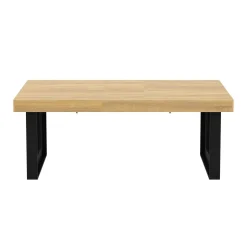 Esstisch ausziehbar CHELSEA 160/200 x 90 cm hellbraun/schwarz