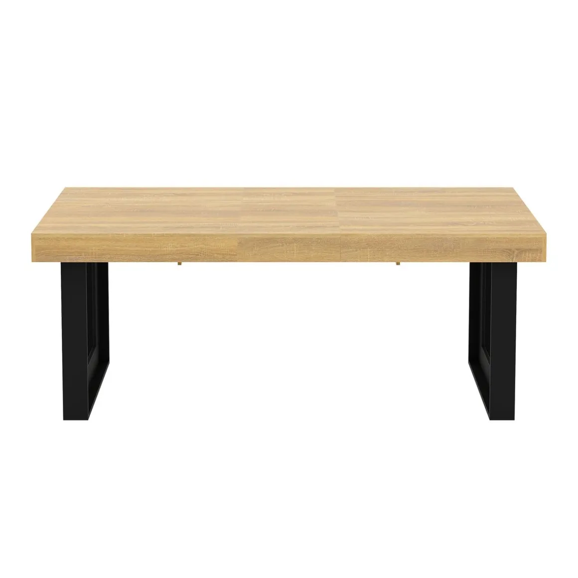 Esstisch ausziehbar CHELSEA 160/200 x 90 cm hellbraun/schwarz