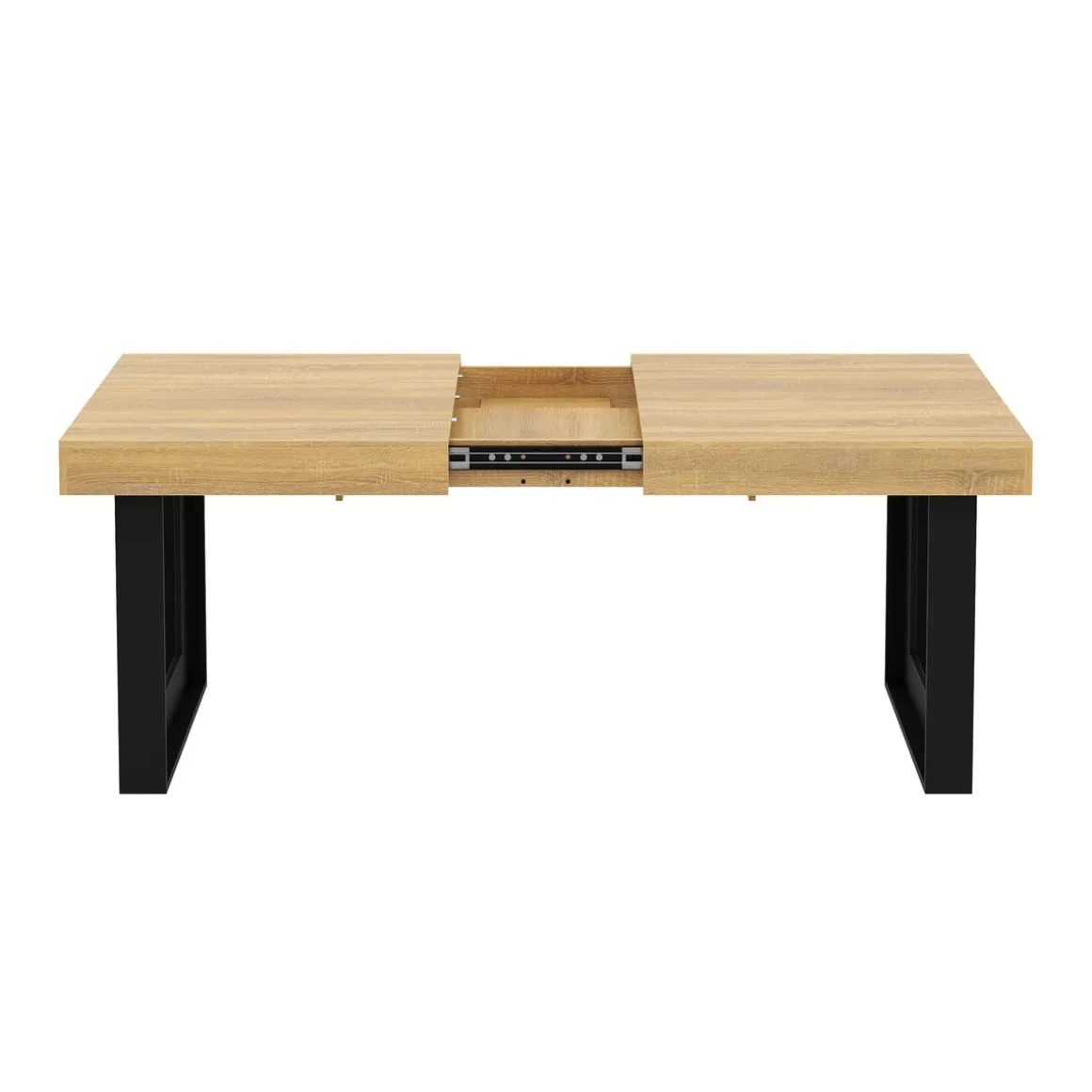 Esstisch ausziehbar CHELSEA 160/200 x 90 cm hellbraun/schwarz