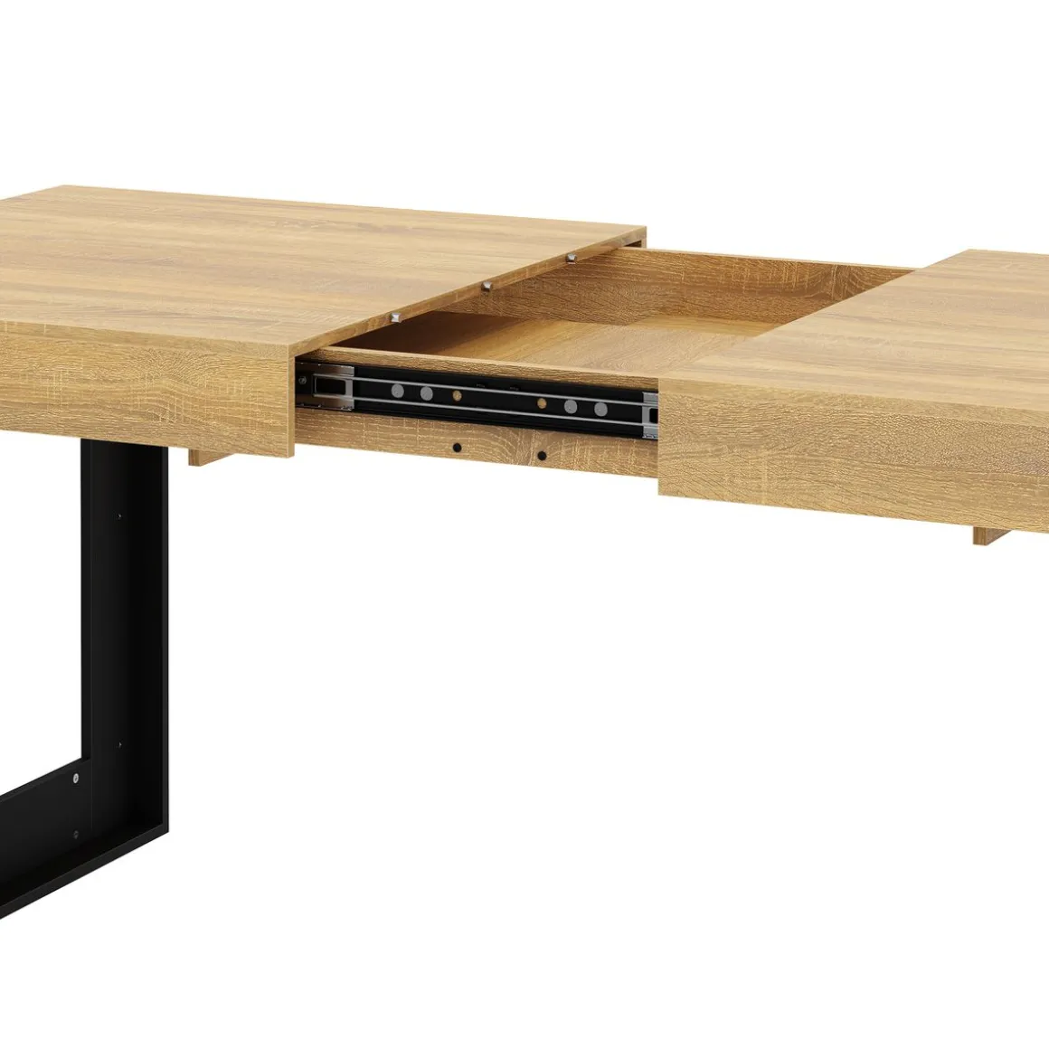 Esstisch ausziehbar CHELSEA 160/200 x 90 cm hellbraun/schwarz