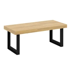 Esstisch ausziehbar CHELSEA 160/200 x 90 cm hellbraun/schwarz