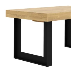 Esstisch ausziehbar CHELSEA 160/200 x 90 cm hellbraun/schwarz