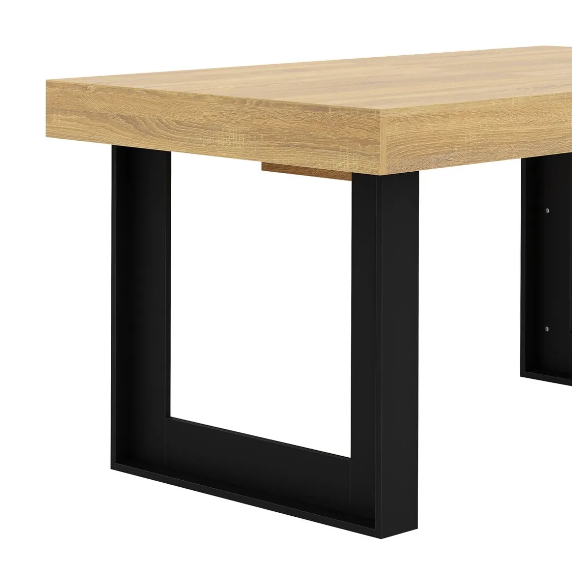 Esstisch ausziehbar CHELSEA 160/200 x 90 cm hellbraun/schwarz