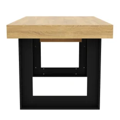 Esstisch ausziehbar CHELSEA 160/200 x 90 cm hellbraun/schwarz