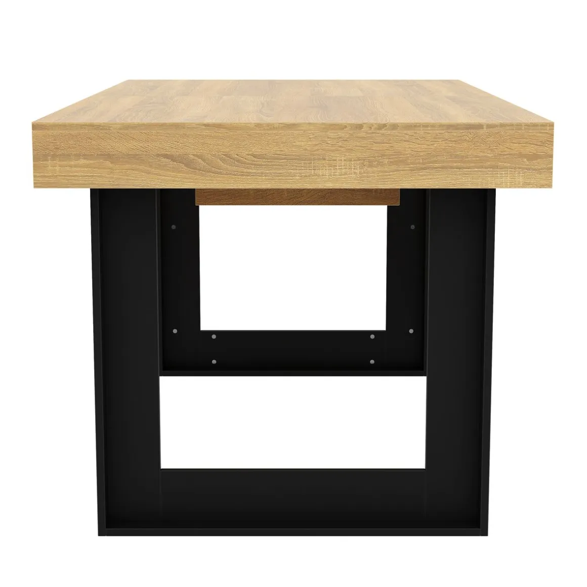 Esstisch ausziehbar CHELSEA 160/200 x 90 cm hellbraun/schwarz