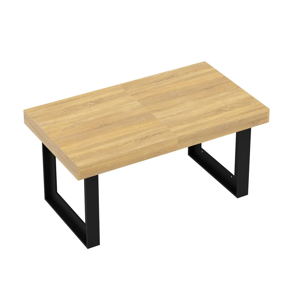 Esstisch ausziehbar CHELSEA 160/200 x 90 cm hellbraun/schwarz