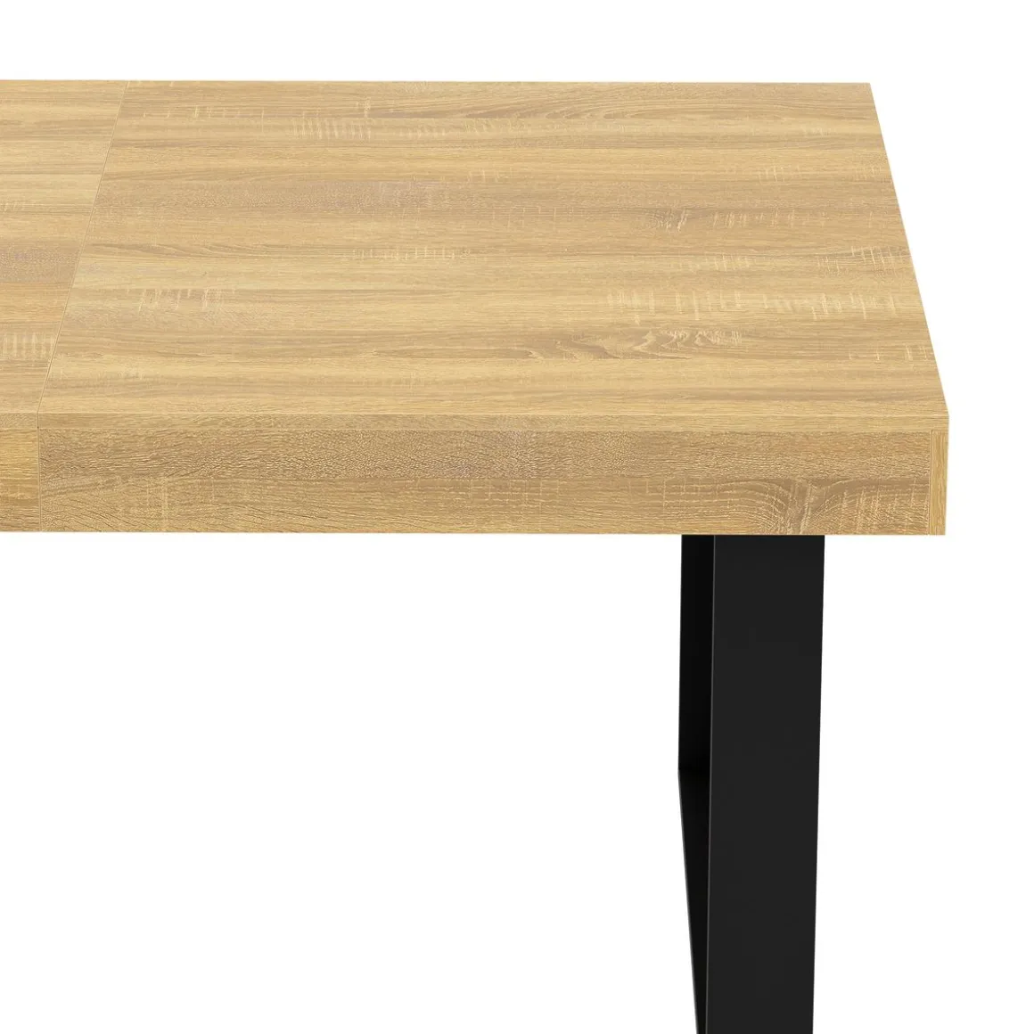 Esstisch ausziehbar CHELSEA 160/200 x 90 cm hellbraun/schwarz
