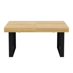 Esstisch ausziehbar CHELSEA 160/200 x 90 cm hellbraun/schwarz