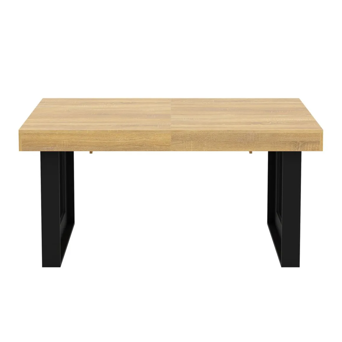 Esstisch ausziehbar CHELSEA 160/200 x 90 cm hellbraun/schwarz