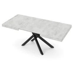 Esstisch ausziehbar LUCIANO 140/220 x 90 cm grau/schwarz