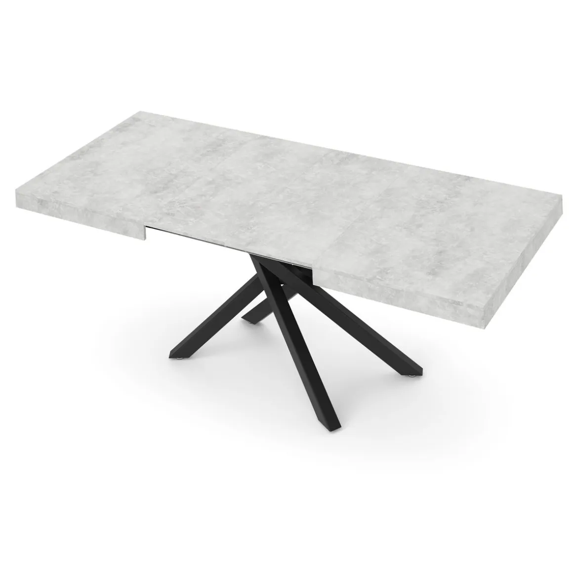Esstisch ausziehbar LUCIANO 140/220 x 90 cm grau/schwarz